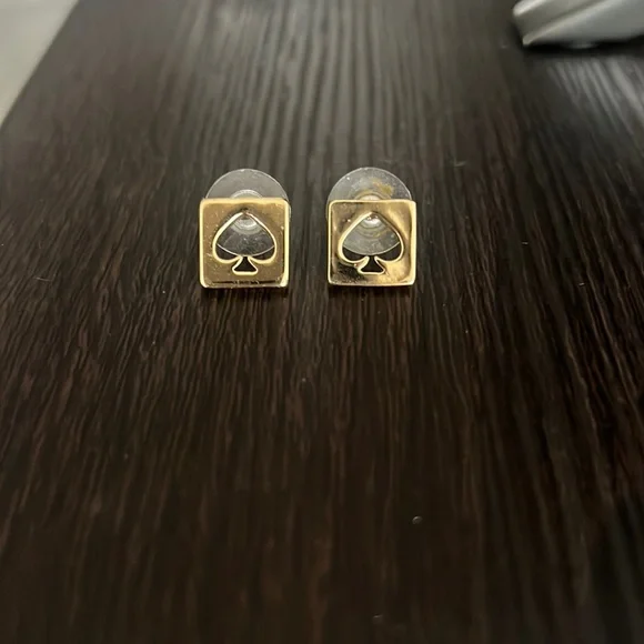 Kate Spade Iconic Gold Plated Studs with Cutout Spades - Picture 1 of 2